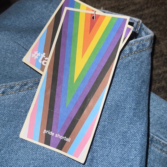 New Pride Adult Rainbow‎ Shortalls - Light Wash - Picture 7 of 7